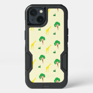 Giraffe and tree pattern iPhone 13 case