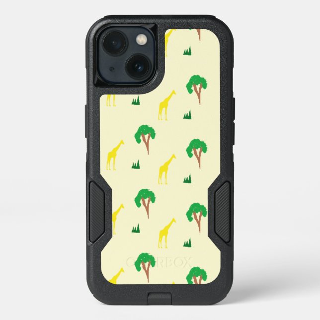 Giraffe and tree pattern otterbox iPhone case (Back)