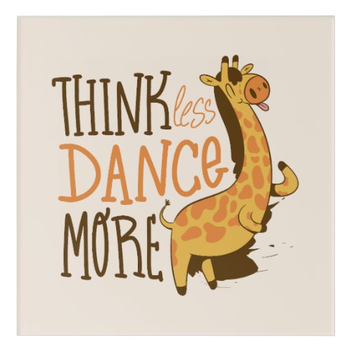 Giraffe animal dancing cartoon design acrylic print