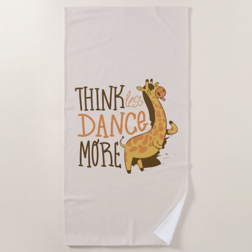 Giraffe animal dancing cartoon design beach towel