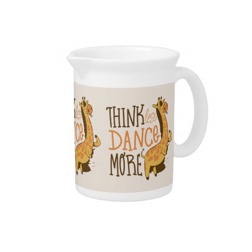 Giraffe animal dancing cartoon design beverage pitcher