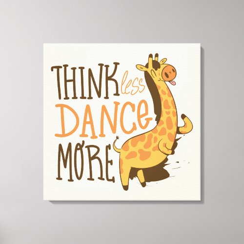 Giraffe animal dancing cartoon design canvas print