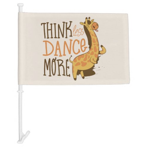 Giraffe animal dancing cartoon design car flag