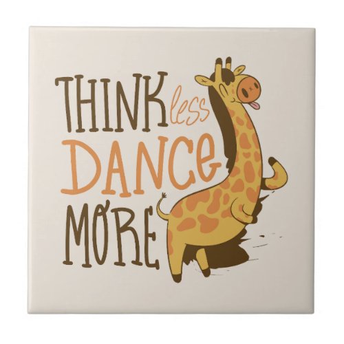 Giraffe animal dancing cartoon design ceramic tile