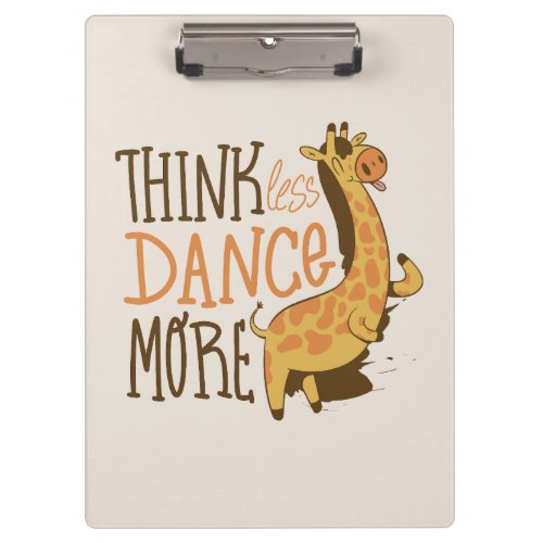 Giraffe animal dancing cartoon design clipboard
