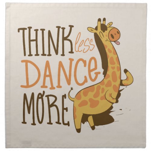 Giraffe animal dancing cartoon design cloth napkin