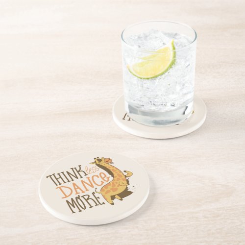 Giraffe animal dancing cartoon design  coaster