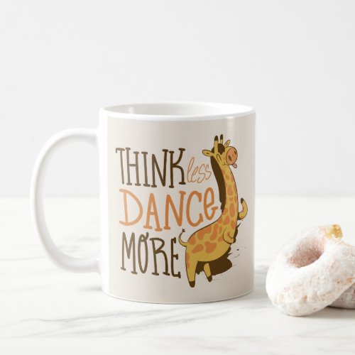 Giraffe animal dancing cartoon design coffee mug