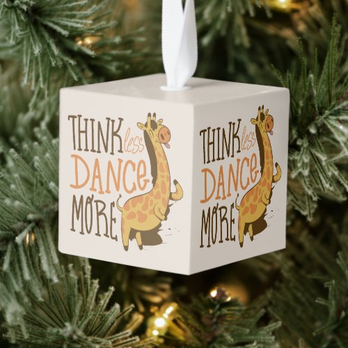 Giraffe animal dancing cartoon design cube ornament