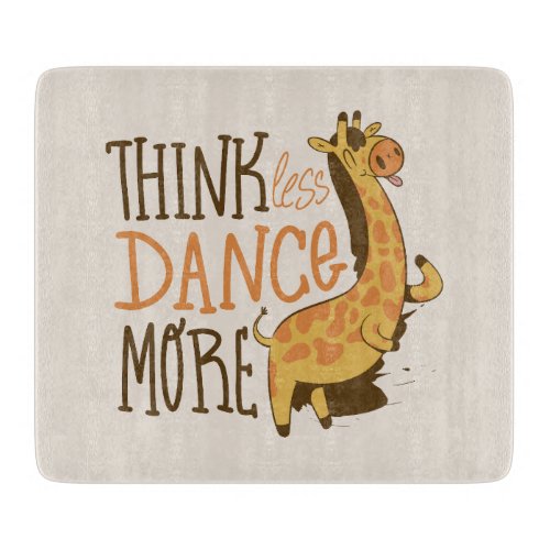 Giraffe animal dancing cartoon design cutting board