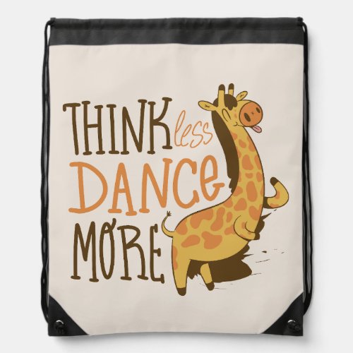 Giraffe animal dancing cartoon design drawstring bag