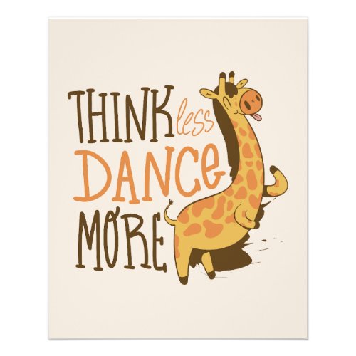 Giraffe animal dancing cartoon design flyer