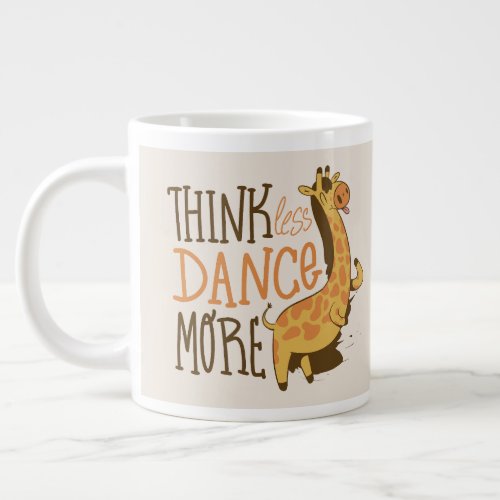Giraffe animal dancing cartoon design giant coffee mug