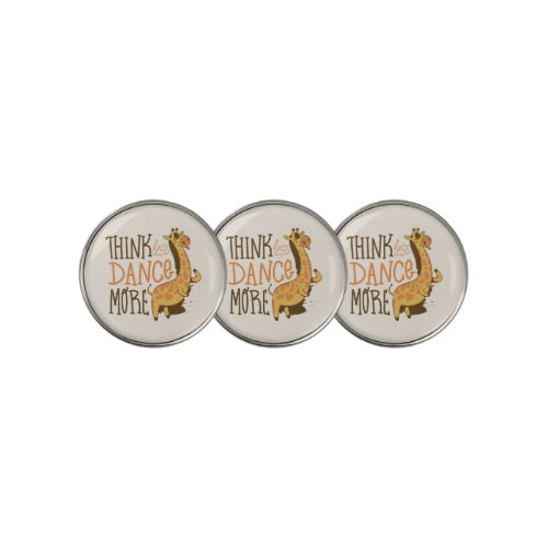 Giraffe animal dancing cartoon design golf ball marker