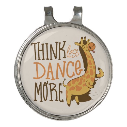 Giraffe animal dancing cartoon design  golf hat clip