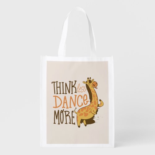 Giraffe animal dancing cartoon design grocery bag