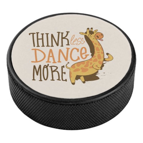 Giraffe animal dancing cartoon design hockey puck