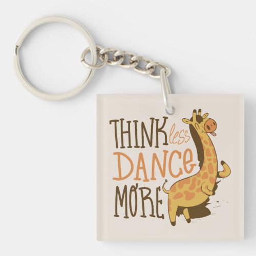 Giraffe animal dancing cartoon design keychain