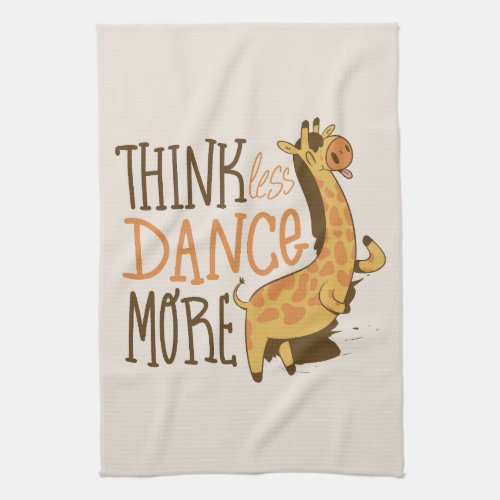 Giraffe animal dancing cartoon design kitchen towel