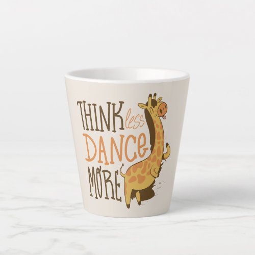 Giraffe animal dancing cartoon design latte mug