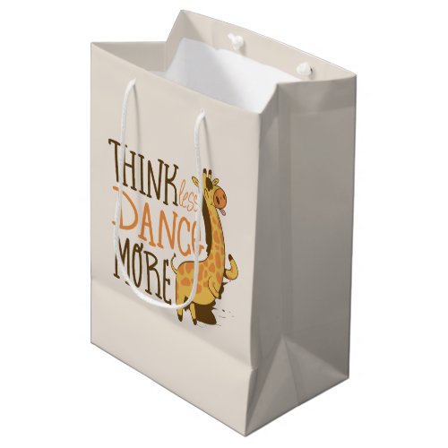 Giraffe animal dancing cartoon design medium gift bag