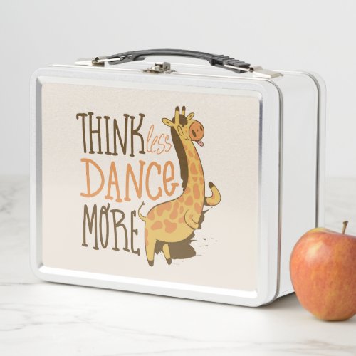 Giraffe animal dancing cartoon design metal lunch box