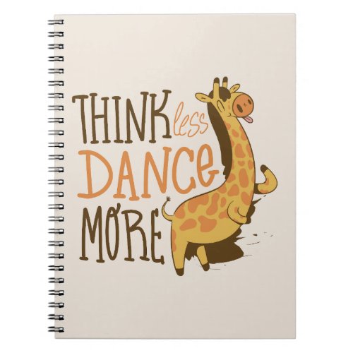 Giraffe animal dancing cartoon design notebook