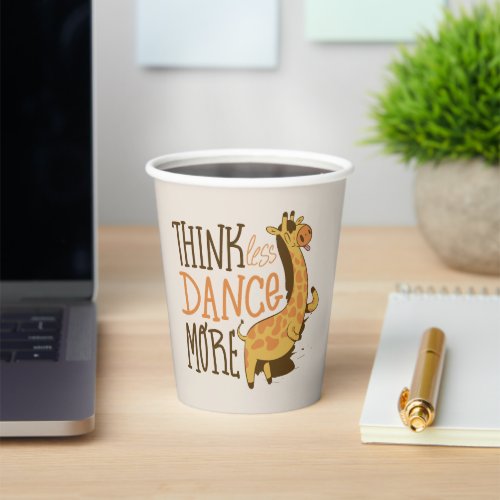 Giraffe animal dancing cartoon design paper cups