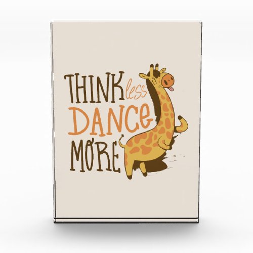 Giraffe animal dancing cartoon design photo block