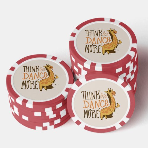 Giraffe animal dancing cartoon design poker chips