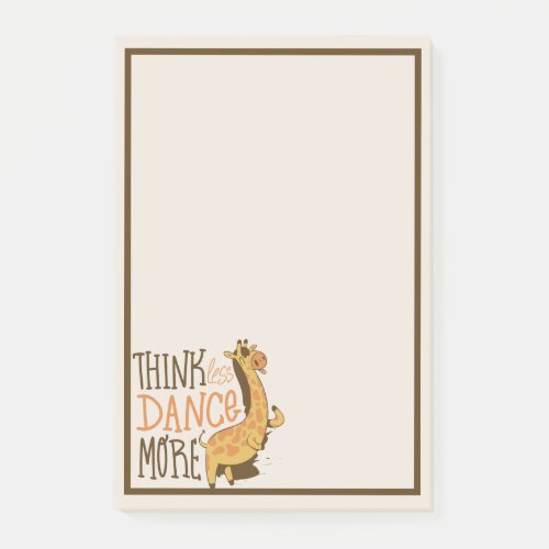 Giraffe animal dancing cartoon design post_it notes