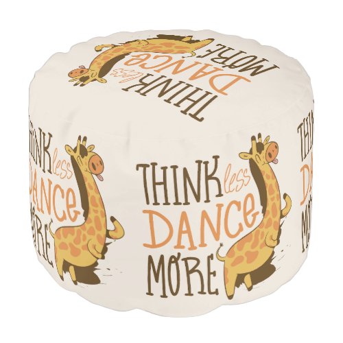 Giraffe animal dancing cartoon design pouf