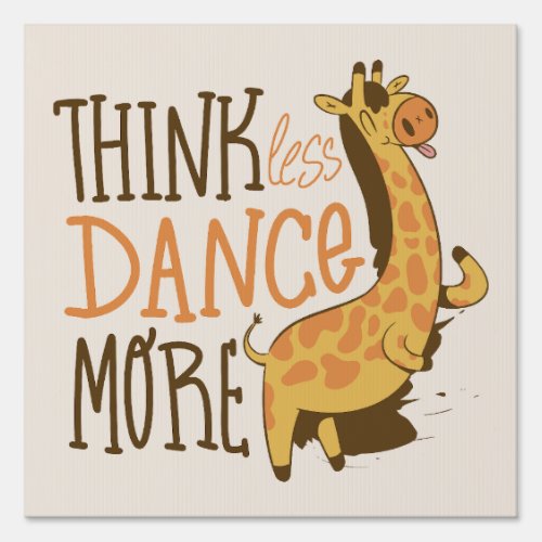 Giraffe animal dancing cartoon design sign