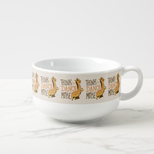 Giraffe animal dancing cartoon design soup mug