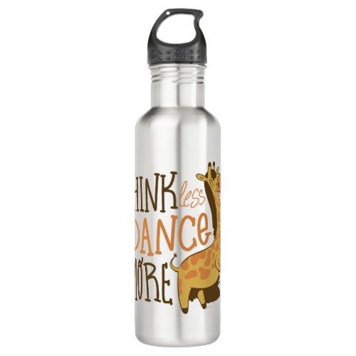 Giraffe animal dancing cartoon design stainless steel water bottle