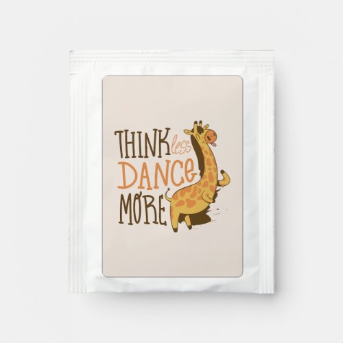 Giraffe animal dancing cartoon design tea bag drink mix
