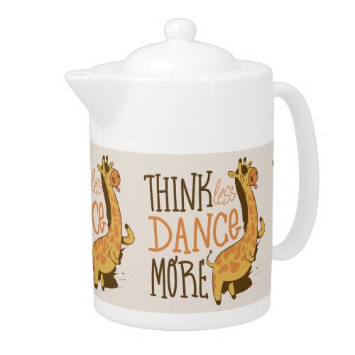 Giraffe animal dancing cartoon design teapot