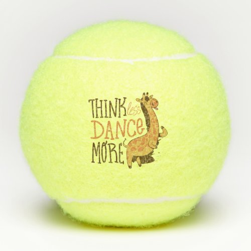Giraffe animal dancing cartoon design tennis balls