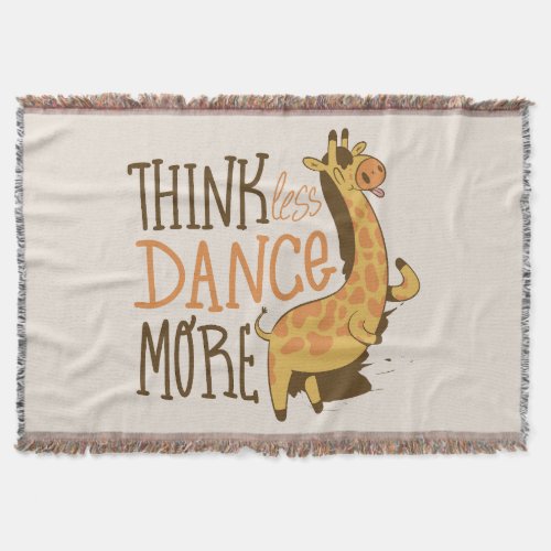 Giraffe animal dancing cartoon design throw blanket