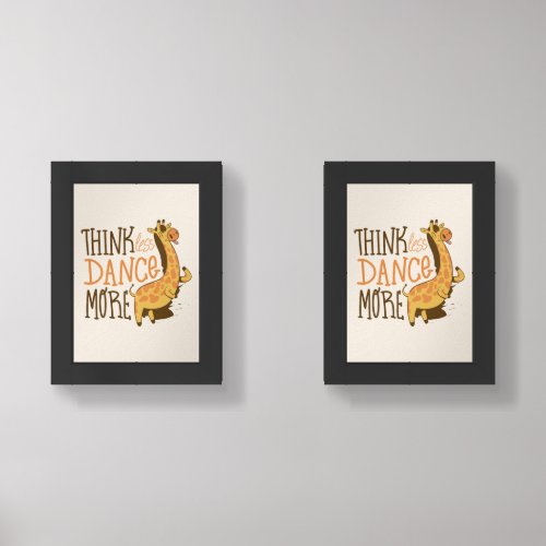 Giraffe animal dancing cartoon design wall art sets