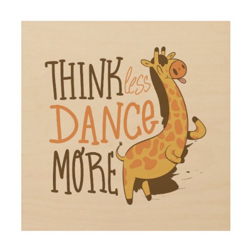 Giraffe animal dancing cartoon design wood wall art