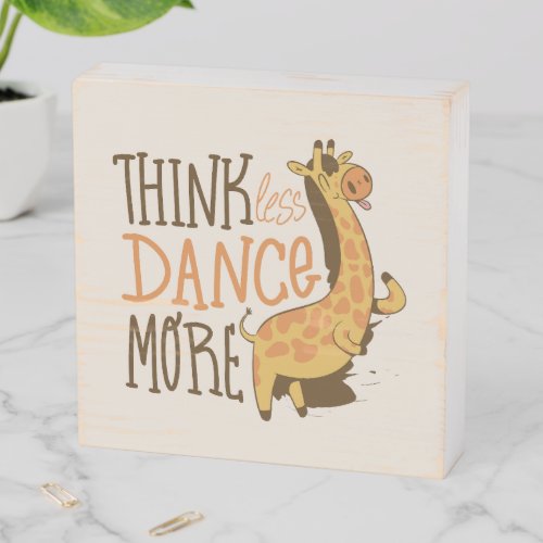 Giraffe animal dancing cartoon design wooden box sign