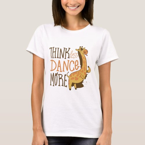 Giraffe animal dancing cartoon t_shirt design