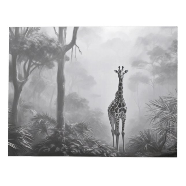 Giraffe Animal Discovery Wild Nature Ink Sketch  Notepad (Front)