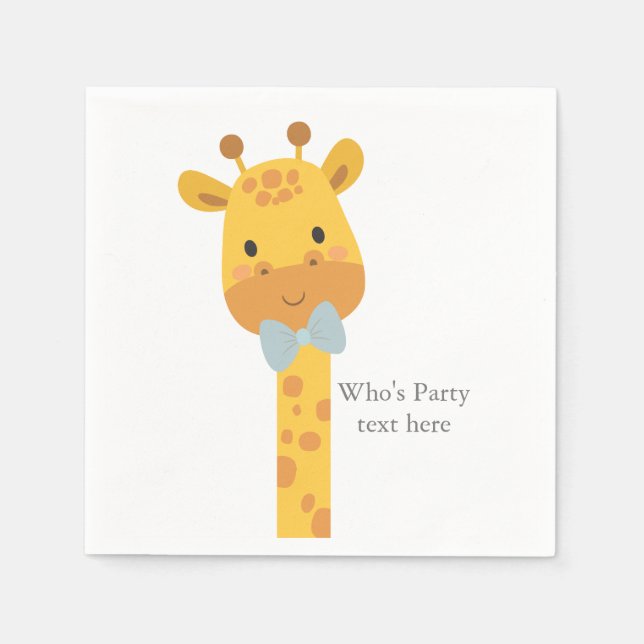 Giraffe, animal illustration napkins (Front)