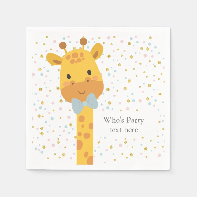 Giraffe, animal illustration napkins (Front)