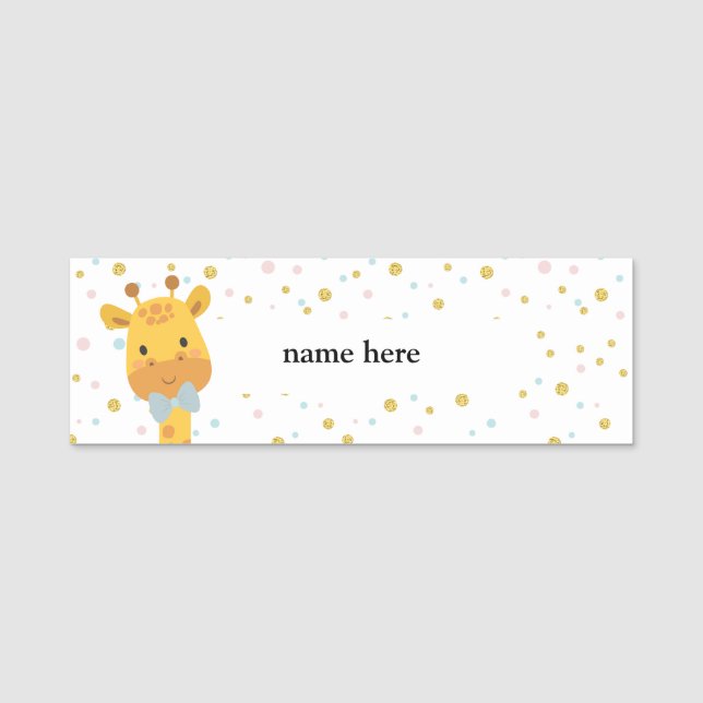 Giraffe, animal name tag (Front)