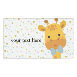Giraffe , animal name tag