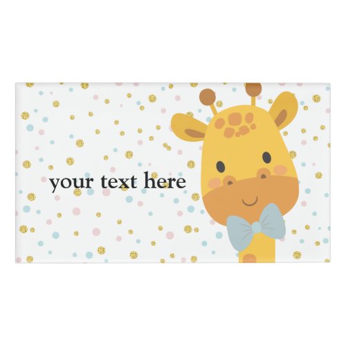 Giraffe  animal name tag