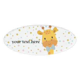 Giraffe , animal name tag